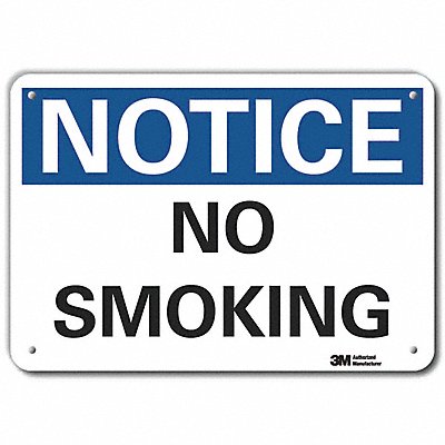 Rflctv No Smoking Note Sign 10x14in Alum