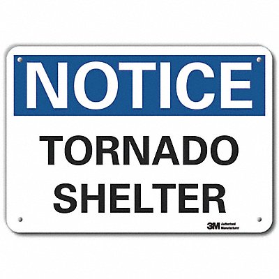 Rflct Emrgncy Shelter Notice Sign 7x10in