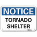 Rflct Emrgncy Shelter Notice Sign 7x10in