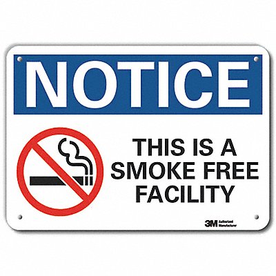 Rflctv No Smoking Note Sign 10x14in Alum