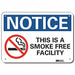 Rflctv No Smoking Note Sign 10x14in Alum