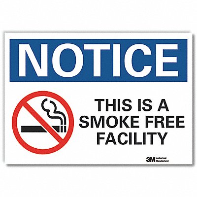 No Smoking Notice Rflctv Label 5inx7in