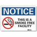 No Smoking Notice Rflctv Label 7inx10in