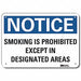 Rflctv No Smoking Note Sign 10x14in Alum