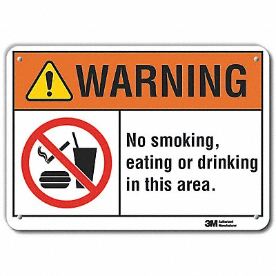 Rflct No Smoking Warn Sign 7x10in Alum