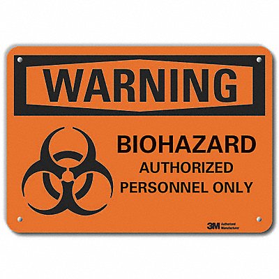 Rflctv Biohazard Warn Sign 10x14in Alum