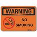 Rflctv No Smoking Warn Sign 10x14in Alum