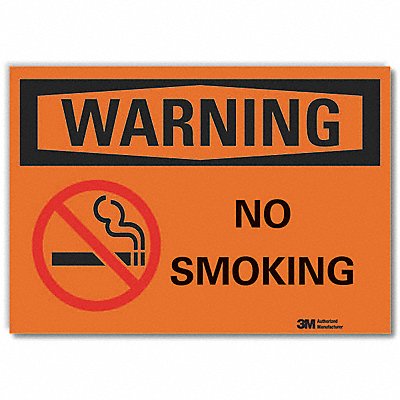 No Smoking Warning Rflctv Label 7inx10in