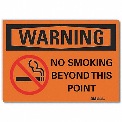 No Smoking Warning Rflct Lbl 7inx10in