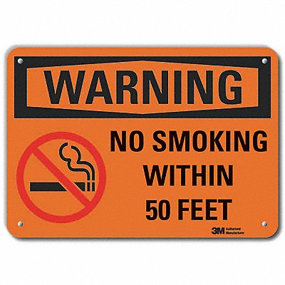 Rflct No Smoking Warn Sign 7x10in Alum