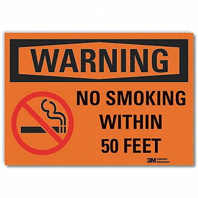 No Smoking Warning Rflct Label 5inx7in