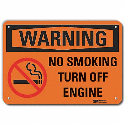 Rflctv No Smoking Warn Sign 10x14in Alum