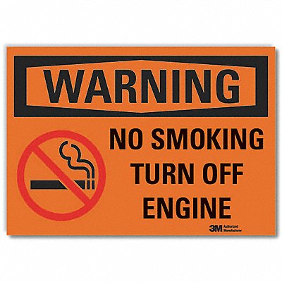 No Smoking Warning Rflctv Label 5inx7in