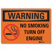 No Smoking Warning Rflct Label 3.5x5in