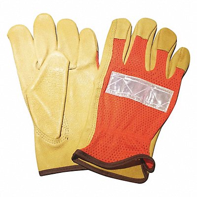 Leather Gloves Hi-Vis Orange L PR