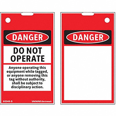 Lockout Tag Polyester Blk/Red/Wht