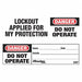 Safety Tag Danger - Do Not Operate PK100