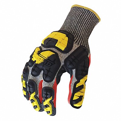 Impact Gloves XL Gray/Red/Hi-Vis Yllw PR