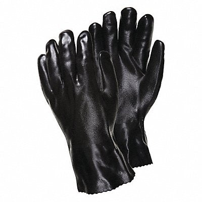 Chem. Resistnt Glovs L Blk PVC PK12