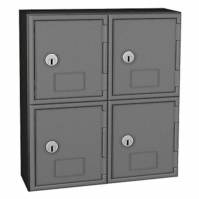 Locker 2x2Lckrs Gry/Blk 13.5 x12 x4 