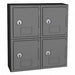 Locker 2x2Lckrs Gry/Blk 13.5 x12 x4 