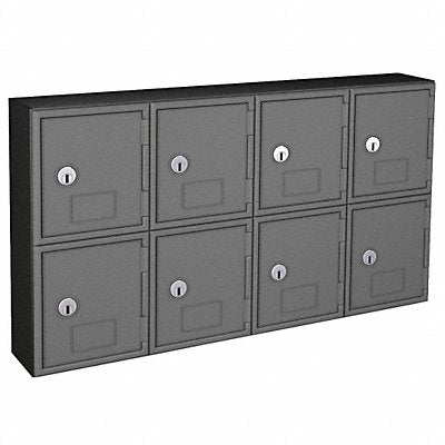 Locker 2x4Lckrs Gry/Blk 13.5 x24 x4 