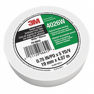 Double-Sided Foam Tape 5 yd L 1/2 W