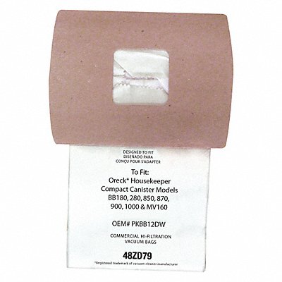 Vacuum Bag Paper 2-Ply Reusable PK12