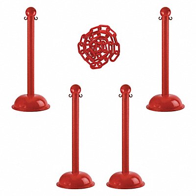 Barrier Post Kit 41 H Red Plastic Post