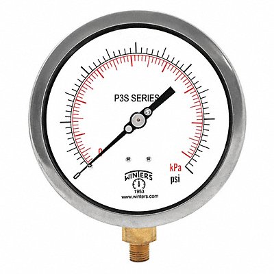 K4528 Pressure Gauge 6 Dial Size Black