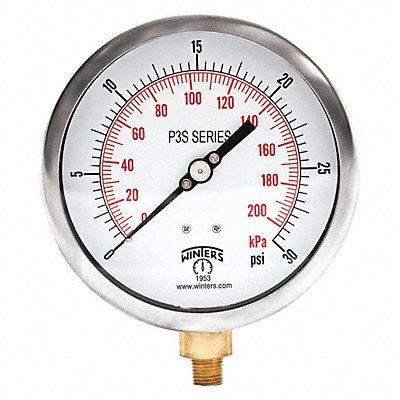 Pressure Gauge 4-1/2 Dial Size Black