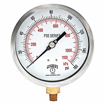 K4526 Pressure Gauge 4-1/2 Dial Size Black