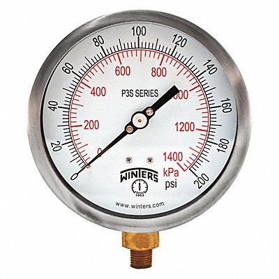 K4527 Pressure Gauge 4-1/2 Dial Size Black