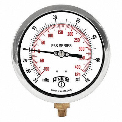 Compound Gauge 4-1/2 Dial Size Black