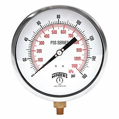 K4528 Pressure Gauge 6 Dial Size Black