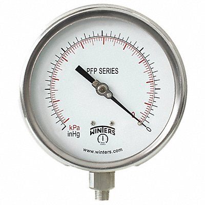 K4535 Pressure Gauge 4-1/2 Dial Size Silver