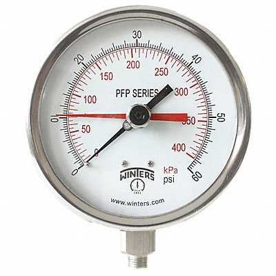 K4534 Pressure Gauge 4-1/2 Dial Size Silver