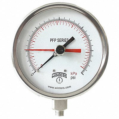 K4534 Pressure Gauge 4-1/2 Dial Size Silver