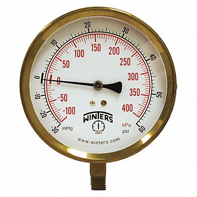 K4531 Compound Gauge 4-1/2 Dial Size Black