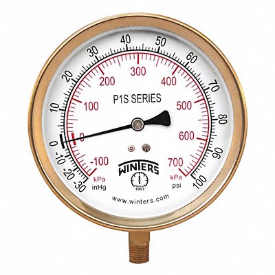 K4531 Compound Gauge 4-1/2 Dial Size Gray