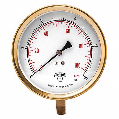 K4531 Pressure Gauge 4-1/2 Dial Size Gray