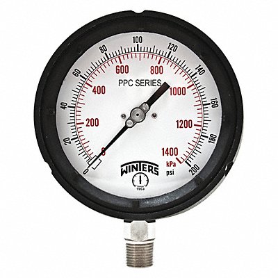 Pressure Gauge 4-1/2 Dial Size Black