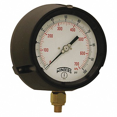 Pressure Gauge 4-1/2 Dial Size Black