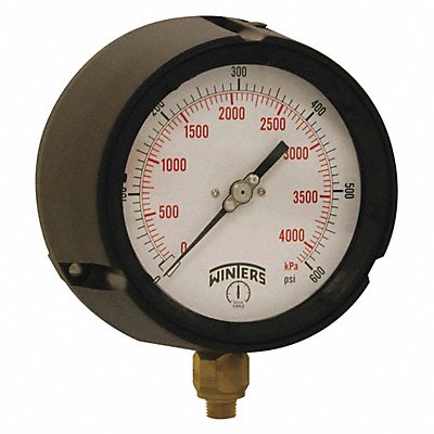 Pressure Gauge 4-1/2 Dial Size Black