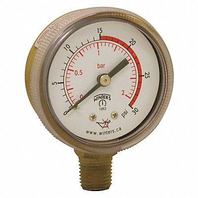 K4562 Pressure Gauge 2 Dial Size Brass