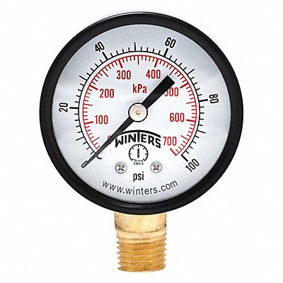 Pressure Gauge 2 Dial Size Black