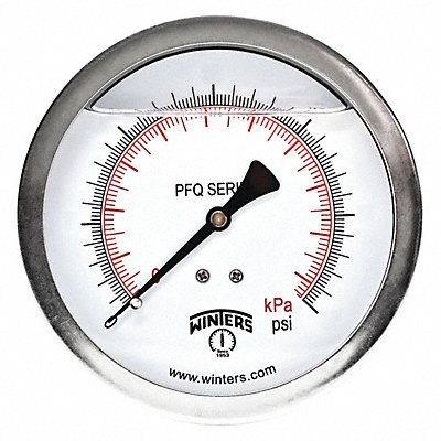 Pressure Gauge 4 Dial Size Silver