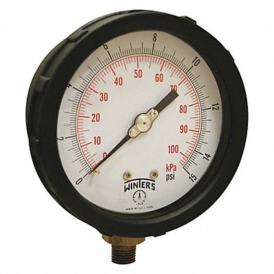 K4215 Pressure Gauge 4 Dial Size Black