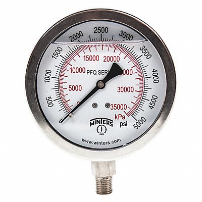 Pressure Gauge 4 Dial Size Silver