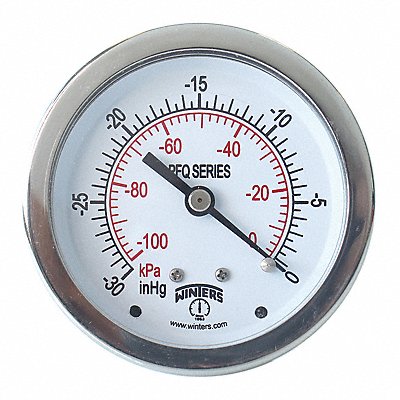 Pressure Gauge 2-1/2 Dial Size Silver